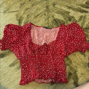 Red Polka Dot Women's Top